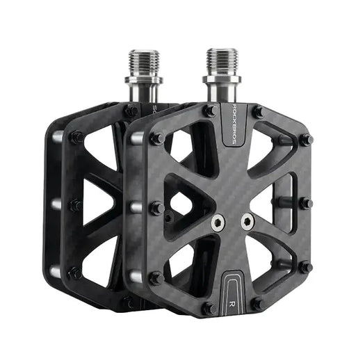Habicare Rockbros 3-Bearing Carbon Fiber Bike Pedals, Ultra-Light Anti-Slip MTB & Road Cycling Pedals Rockbros Carbon Fiber Bike Pedals With 3 Bearings