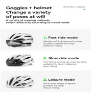 Habicare Adjustable Cycling Helmet 58–62cm with Integrated Magnetic Goggles Adjustable Cycling Helmet 58–62cm with Integrated Magnetic Goggles