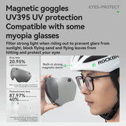Habicare Adjustable Cycling Helmet 58–62cm with Integrated Magnetic Goggles Adjustable Cycling Helmet 58–62cm with Integrated Magnetic Goggles