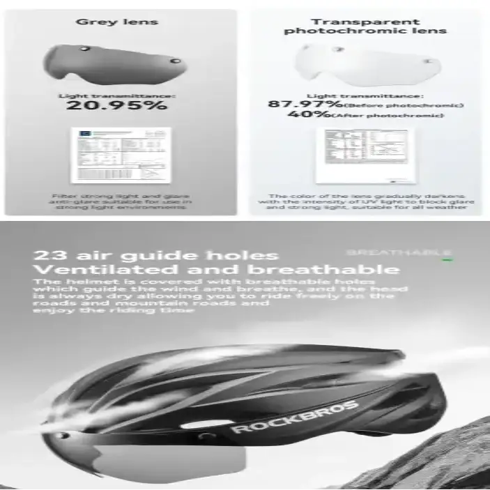 Habicare Adjustable Cycling Helmet 58–62cm with Integrated Magnetic Goggles Adjustable Cycling Helmet 58–62cm with Integrated Magnetic Goggles