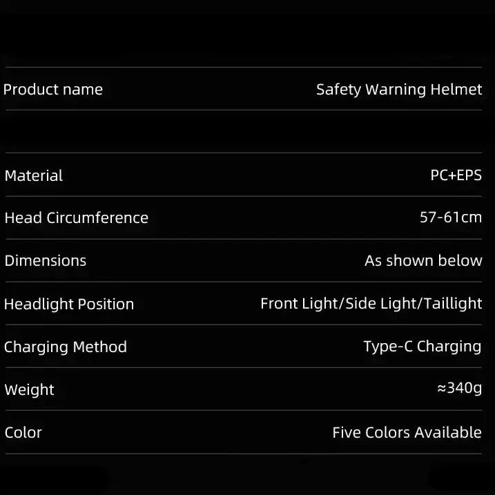 Cycling Helmet with Rechargeable Type-C LED Light by Habicare
