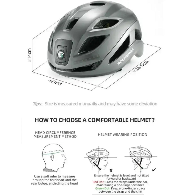 Cycling Helmet with Rechargeable Type-C LED Light by Habicare