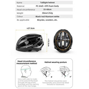 Cycling Helmet with USB Rechargeable Rear Light by Habicare