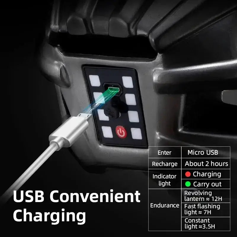 Cycling Helmet with USB Rechargeable Rear Light by Habicare