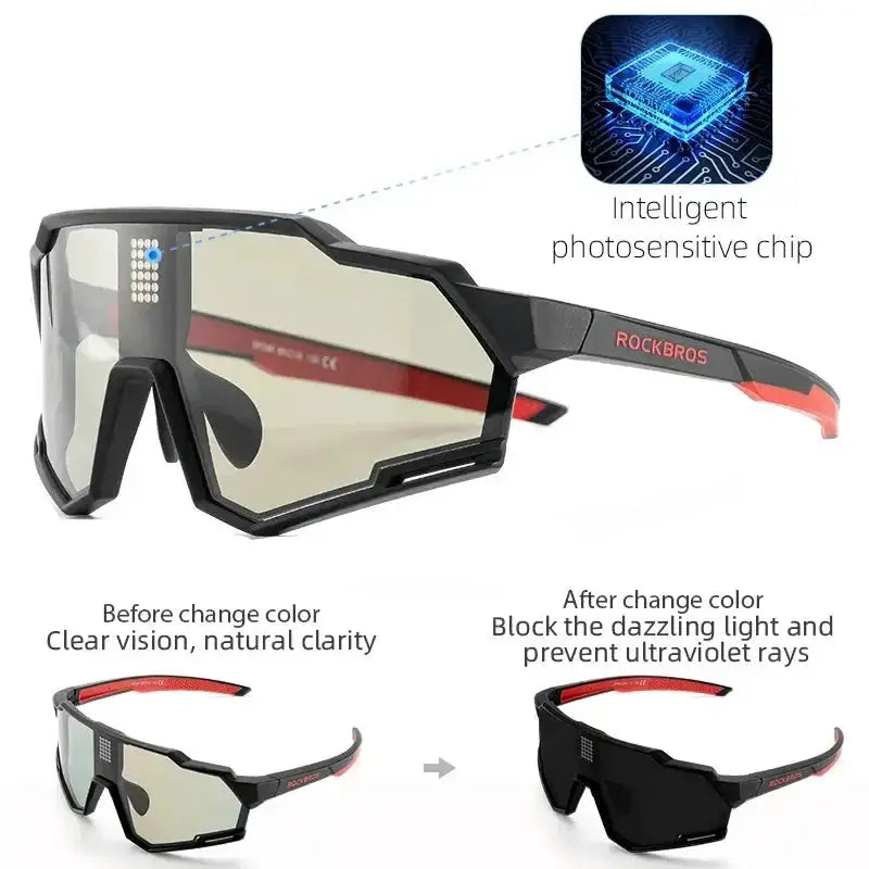 Habicare Photochromic Polarized Cycling Glasses, Liquid Crystal Sports Sunglasses Photochromic Polarized Cycling Glasses, Liquid Crystal Sports Sunglasses