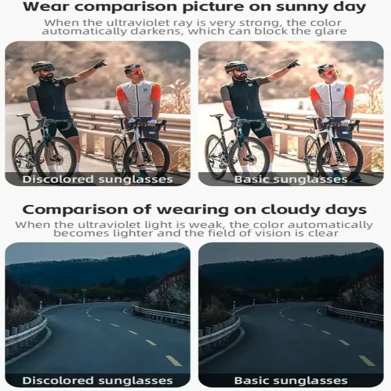 Habicare Photochromic Polarized Cycling Glasses, Liquid Crystal Sports Sunglasses Photochromic Polarized Cycling Glasses, Liquid Crystal Sports Sunglasses