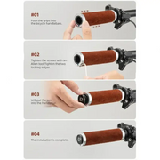 Leather & Silicone MTB Bicycle Grips by Habicare