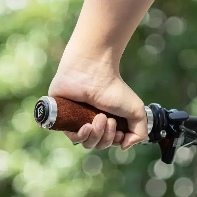 Leather & Silicone MTB Bicycle Grips by Habicare
