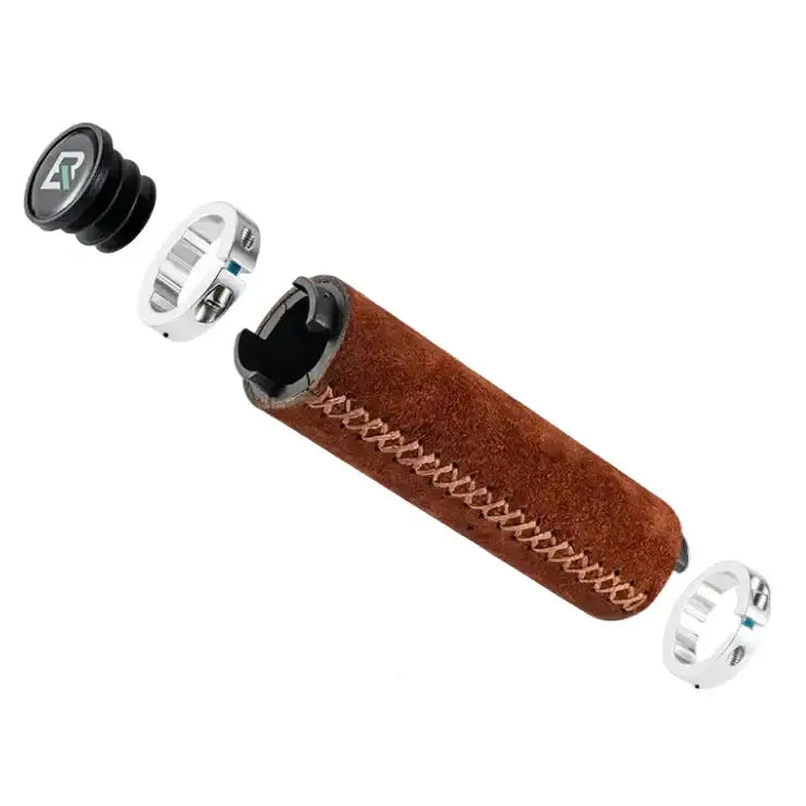 Leather & Silicone MTB Bicycle Grips by Habicare