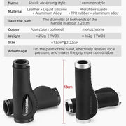 Leather & Silicone MTB Bicycle Grips by Habicare