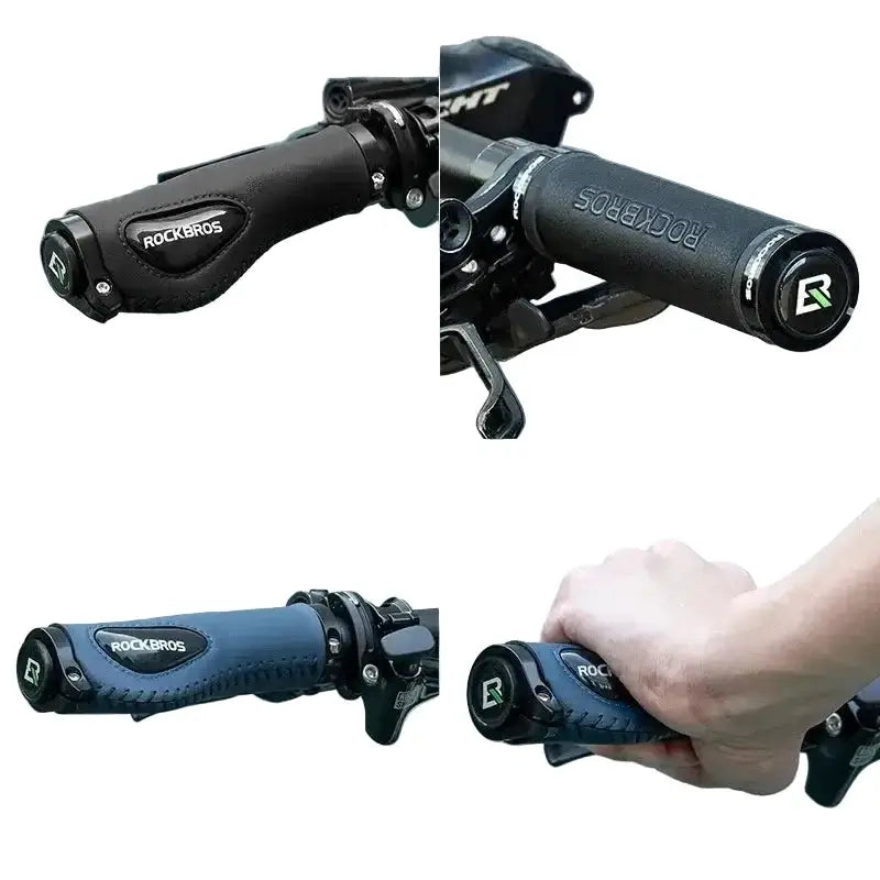 Leather & Silicone MTB Bicycle Grips by Habicare