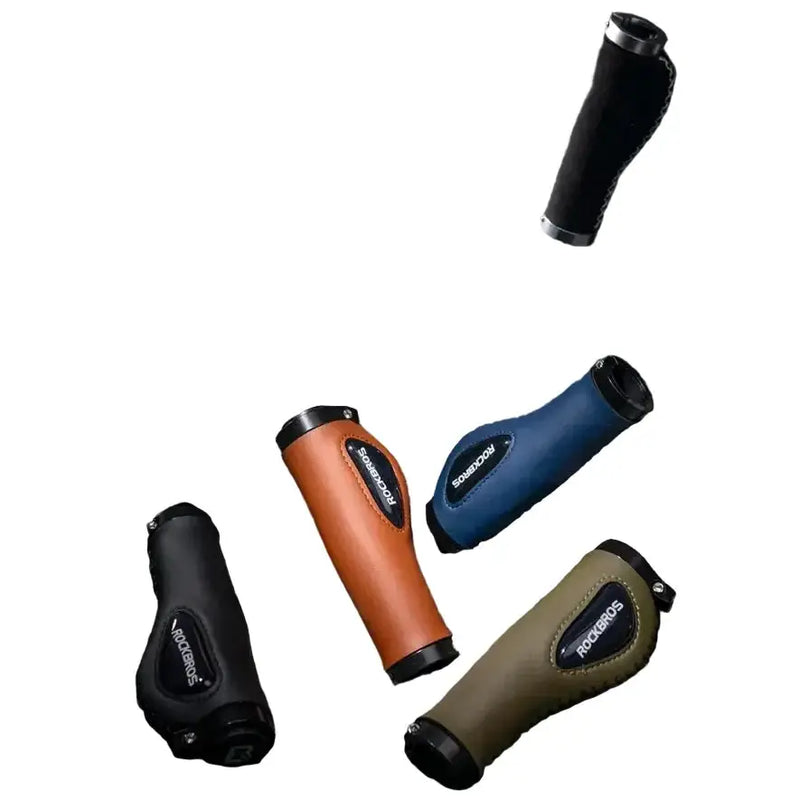 Leather & Silicone MTB Bicycle Grips by Habicare