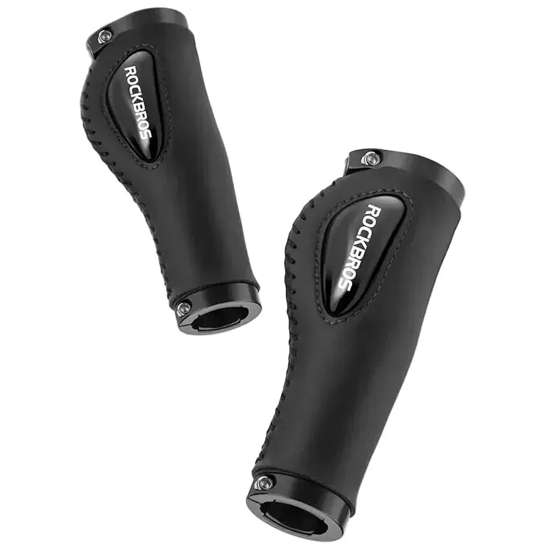 Leather & Silicone MTB Bicycle Grips by Habicare
