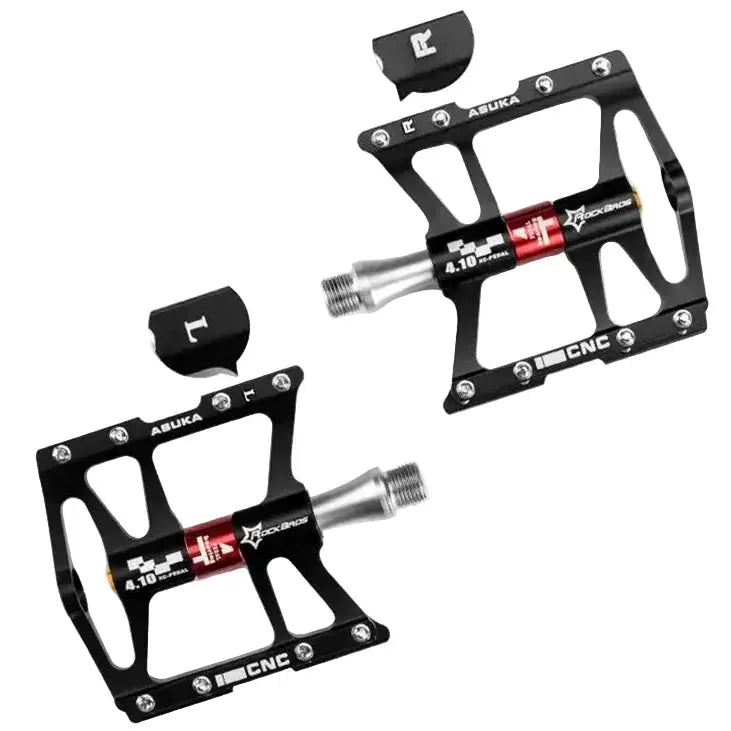 Rockbros Ultralight Aluminum Alloy MTB Pedals, 4-Bearing Flat Platform by Habicare