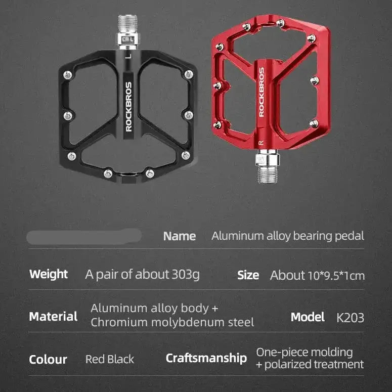 Rockbros Ultralight Aluminum Alloy MTB Pedals, Sealed Bearing by Habicare
