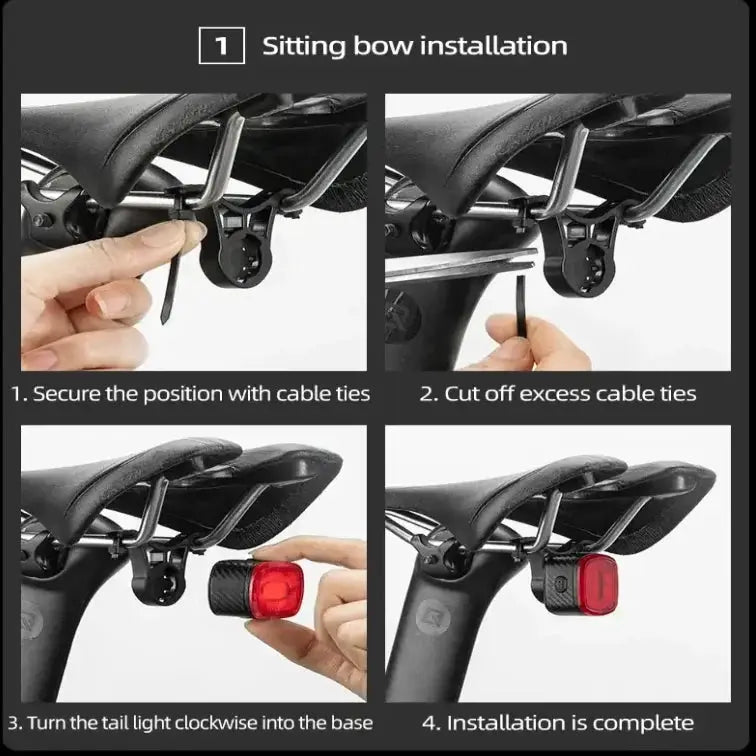 Smart Bicycle Rear Light with Auto Brake Sensing (IPX6 Waterproof) by Habicare