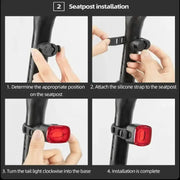 Smart Bicycle Rear Light with Auto Brake Sensing (IPX6 Waterproof) by Habicare