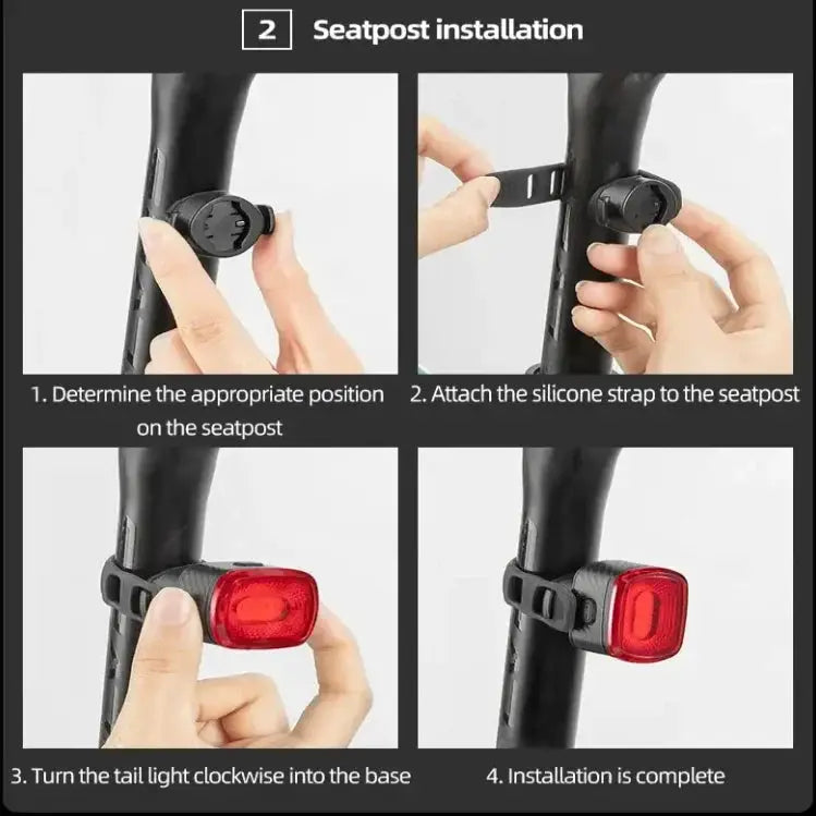 Smart Bicycle Rear Light with Auto Brake Sensing (IPX6 Waterproof) by Habicare