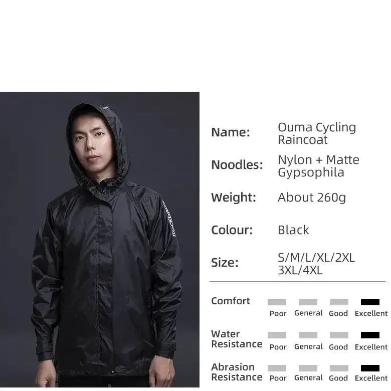 Habicare Waterproof Cycling Raincoat, Breathable Windproof Reflective Waterproof Cycling Raincoat, Breathable Windproof Reflective