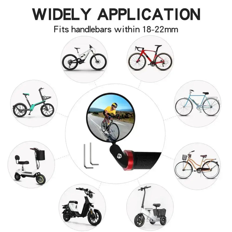 Rotating Bicycle Rearview Mirror (1pc & 2pcs) by Habicare