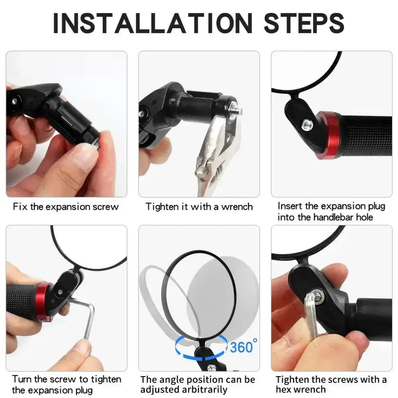 Rotating Bicycle Rearview Mirror (1pc & 2pcs) by Habicare