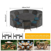 Round Waterproof Patio Furniture Cover – Anti-UV, Windproof (different sizes available) by Habicare