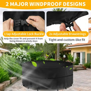 Round Waterproof Patio Furniture Cover – Anti-UV, Windproof (different sizes available) by Habicare