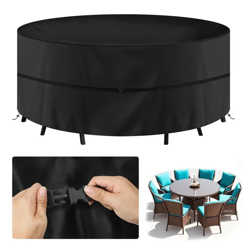 Round Waterproof Patio Furniture Cover – Anti-UV, Windproof (different sizes available) by Habicare