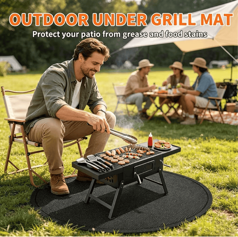 ECOTREK Fire Pit Mats ECOTREK Round Heat Resistant Fire Pit Mat Silicone Coated Fibreglass ECOTREK Round Fire Pit Mat Silicone Coated Fibreglass