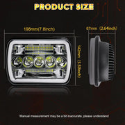 5x7" 7x6" Inch LED Headlights Hi/Lo Beam DRL For Toyota Hilux Jeep Truck 1 Pair by salelink.co.nz