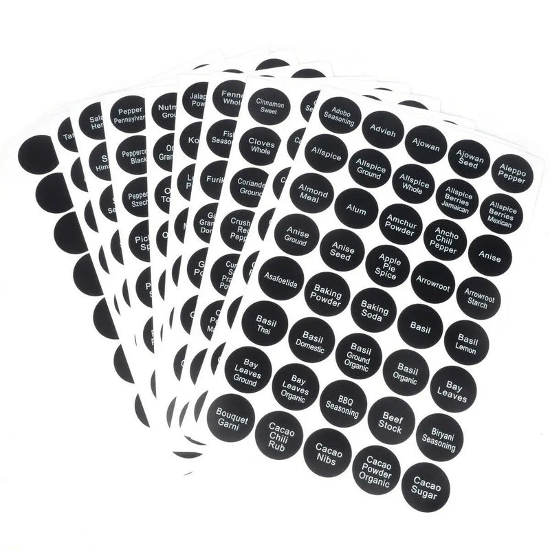 400 PCS Printed Spice Jar and Pantry Label Set Chalkboard Round Stickers Labels by salelink.co.nz