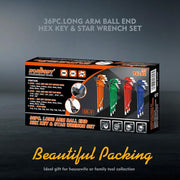 37Pc Hex & Torx Key Set Extra Long Allen Wrench Ball End Tamper Proof Metric/SAE by salelink.co.nz