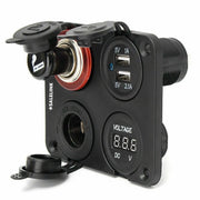 12V-24V Dual Car Cigarette Lighter Plug Socket Dual USB Port Charger Voltmeter by salelink.co.nz