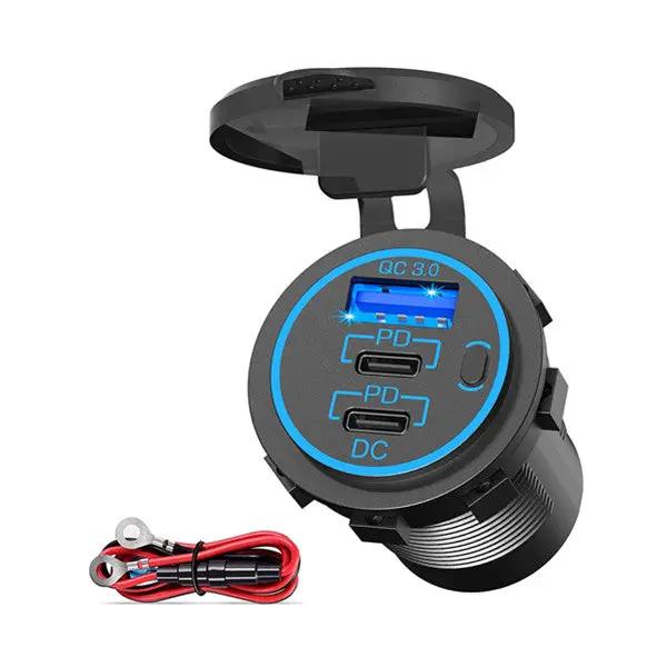 12V USB Outlet Type C Car Charger Socket Fast Charging by salelink.co.nz