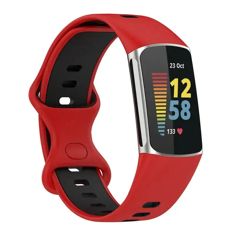 Rubber Sport Strap for the Fitbit Charge 5/6 Series (available in 21 colours) by Habicare