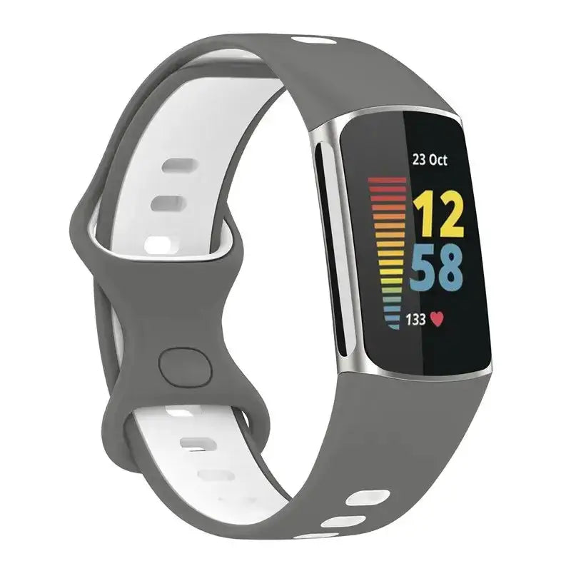 Rubber Sport Strap for the Fitbit Charge 5/6 Series (available in 21 colours) by Habicare