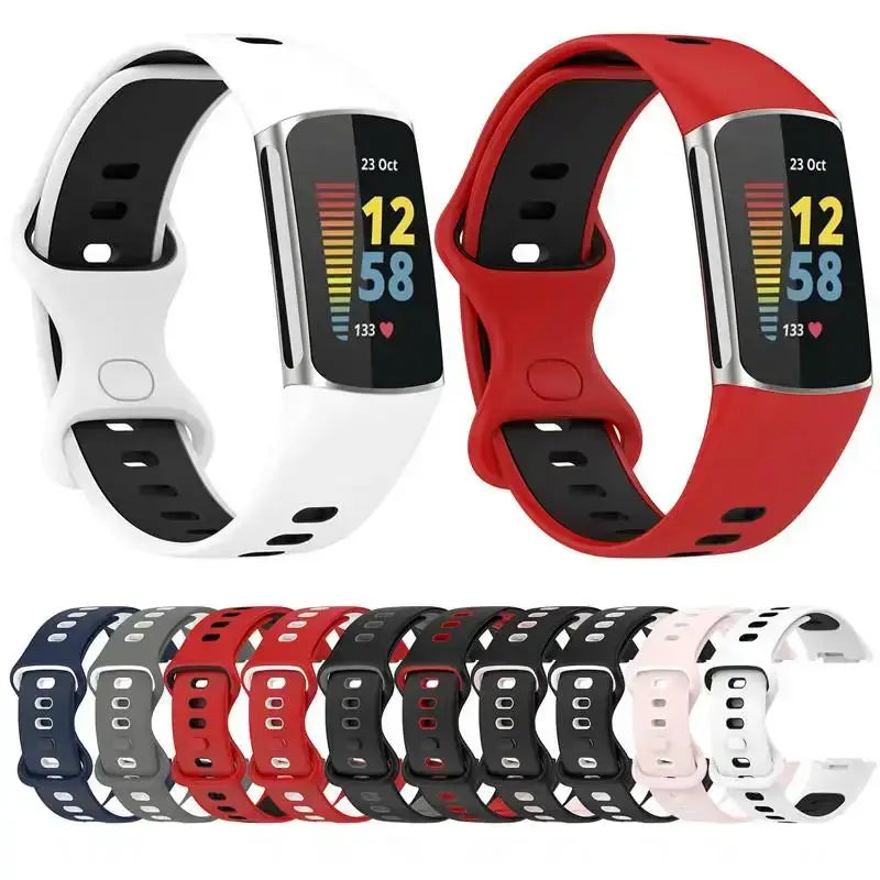 Rubber Sport Strap for the Fitbit Charge 5/6 Series (available in 21 colours) by Habicare