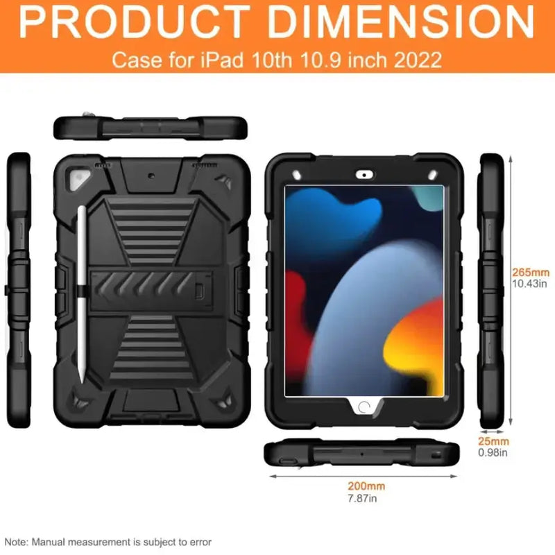 techplus Rugged iPad 10.2 Case (7th/8th/9th Gen) – Shockproof Cover, Stand & Pencil Holder Rugged iPad 10.2 Case for 7th 8th 9th Gen with Stand