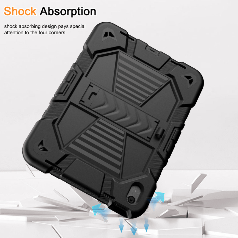 techplus Rugged Shockproof Case For iPad 10th Gen 10.9 Inch Stand Pencil Holder Black TechPlus Rugged Shockproof Case for iPad 10th Gen 10.9