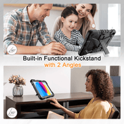 techplus Rugged Shockproof Case For iPad 10th Gen 10.9 Inch Stand Pencil Holder Black TechPlus Rugged Shockproof Case for iPad 10th Gen 10.9