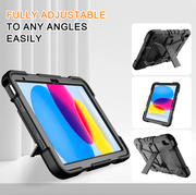 techplus Rugged iPad 11th Gen 10.9 Inch Case Shockproof With Stand Pencil Holder Black TechPlus Rugged iPad 11th Gen Case 10.9 With Stand