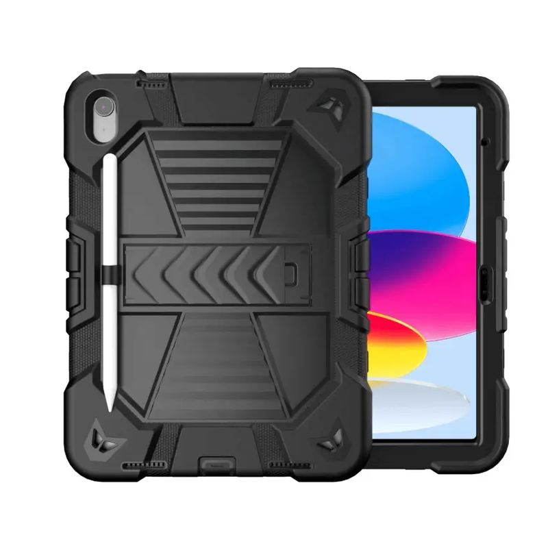 Rugged iPad 10th/11th Gen 10.9" Case – Shockproof Cover Stand & Pencil Holder by techplus