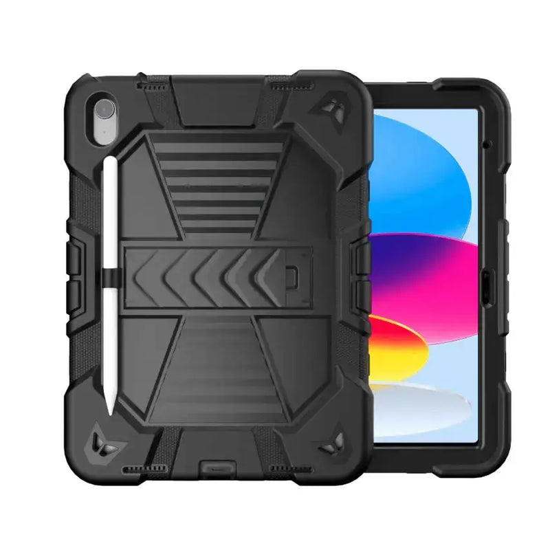 techplus Rugged iPad 10th/11th Gen 10.9" Case – Shockproof Cover Stand & Pencil Holder Rugged iPad 10.9 Case 10th Gen Kickstand Pencil Holder