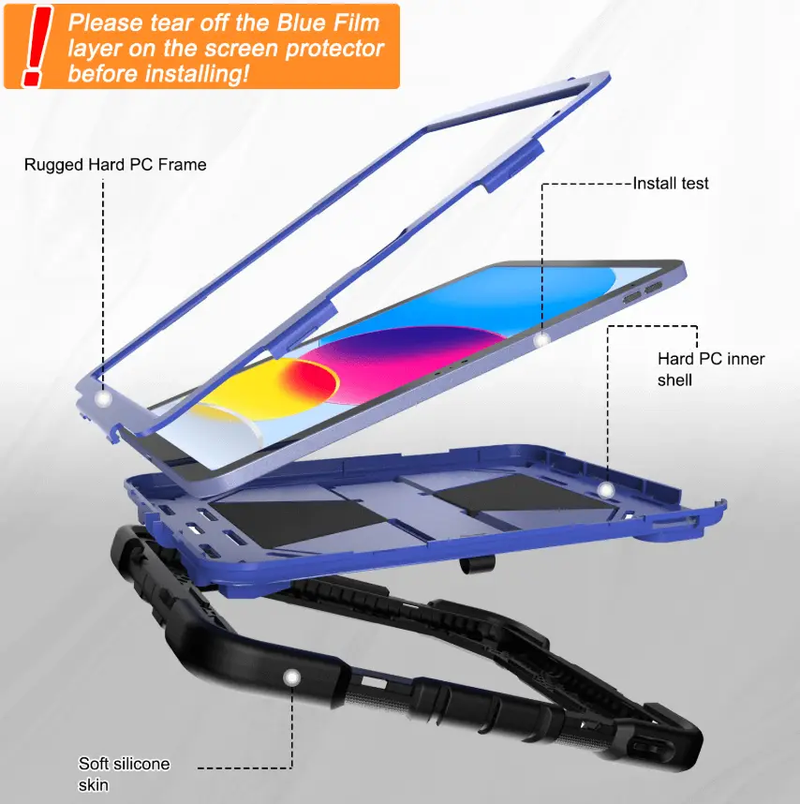Rugged iPad Air 11" 2024 Case – Shockproof Cover Stand & Pencil Holder by techplus