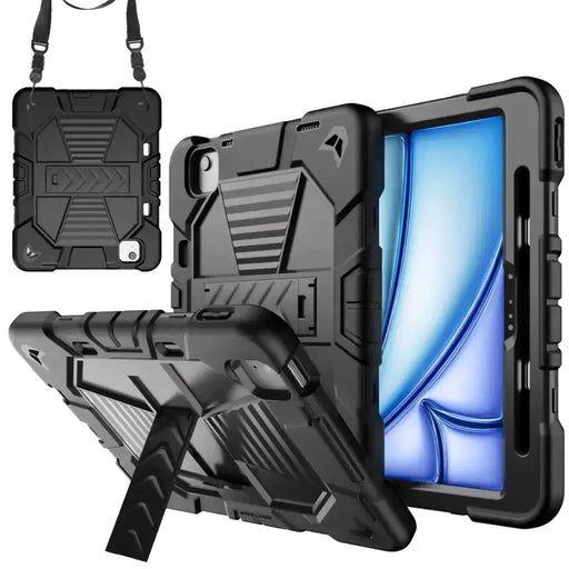 techplus Rugged iPad Air 11" 2024 Case – Shockproof Cover Stand & Pencil Holder Rugged iPad Air 11 Inch Case 2024 Shockproof With Stand
