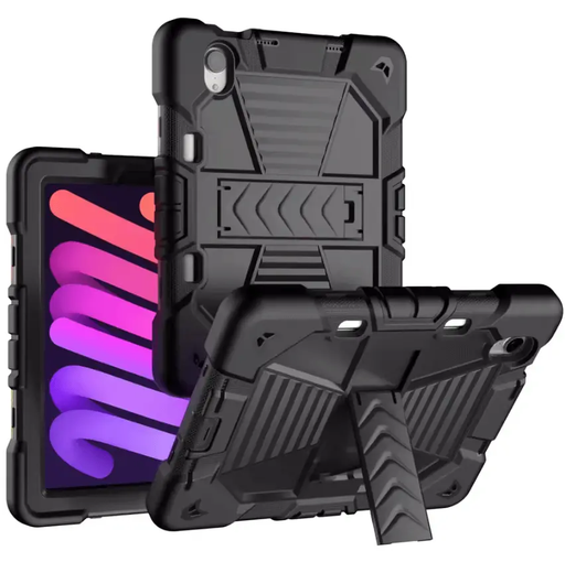 iPad Mini 6 / Mini 7 Rugged Case – Shockproof Cover, Stand & Pencil Holder by techplus