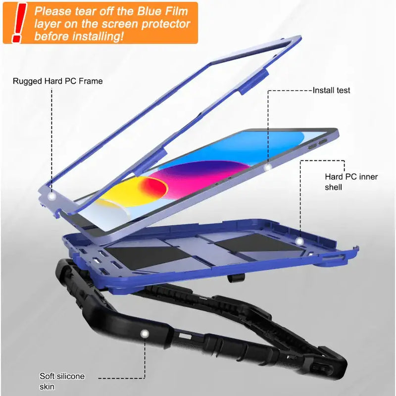 techplus Rugged iPad Pro 11" Case – Heavy-Duty Shockproof Cover,Stand & Pencil Holder Rugged iPad Pro 11 Case Heavy Duty Protection