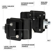 RV / Caravan Entry Door Lock with Deadbolt & Replacement Handle by Habicare