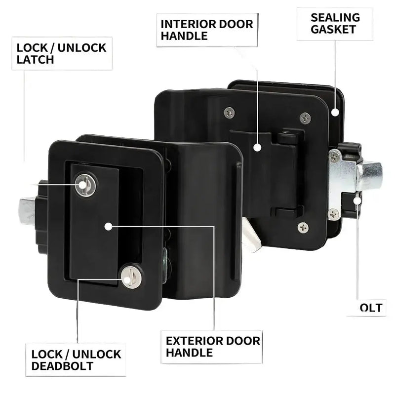 RV / Caravan Entry Door Lock with Deadbolt & Replacement Handle by Habicare