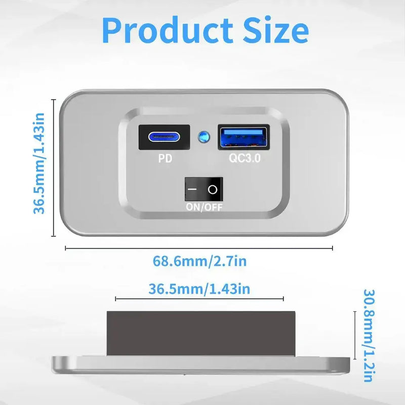 RV USB PD QC3 Fast Charging Outlet (different models available) by Habicare